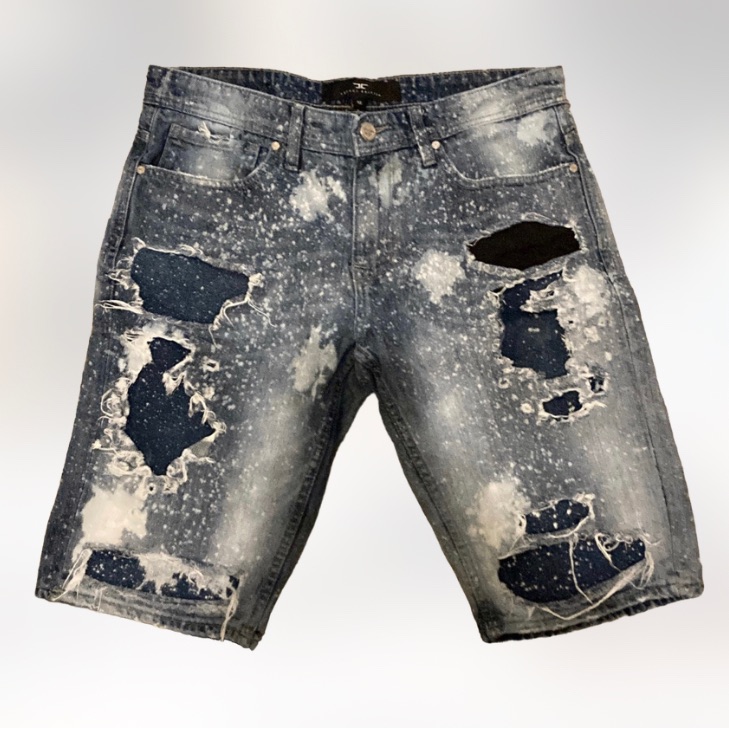 Jordan Craig Thrashed Denim Jean Shorts Mens 32 Stonewashed Galaxy